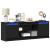 Dulap TV cu LED, negru, 139,5x34x50 cm, lemn prelucrat GartenMobel Dekor