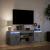 Dulap TV cu LED, gri beton, 139,5x34x50 cm, lemn prelucrat GartenMobel Dekor