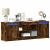 Dulap TV cu LED, stejar fumuriu, 139,5x34x50 cm, lemn prelucrat GartenMobel Dekor