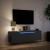 Dulap TV de perete cu lumini LED, negru, 135x31x39,5 cm GartenMobel Dekor