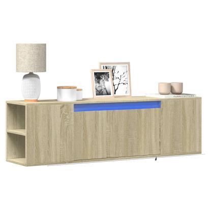 Dulap TV de perete cu lumini LED, stejar sonoma, 135x31x39,5 cm GartenMobel Dekor