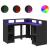 Birou cu lumini LED, negru, 130x130x91 cm, lemn prelucrat GartenMobel Dekor