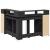 Birou cu lumini LED, negru, 130x130x91 cm, lemn prelucrat GartenMobel Dekor