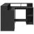 Birou cu lumini LED, negru, 130x130x91 cm, lemn prelucrat GartenMobel Dekor