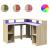 Birou cu lumini LED stejar sonoma 130x130x91 cm, lemn prelucrat GartenMobel Dekor