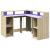 Birou cu lumini LED stejar sonoma 130x130x91 cm, lemn prelucrat GartenMobel Dekor