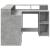 Birou cu lumini LED, gri beton, 130x130x91 cm, lemn prelucrat GartenMobel Dekor