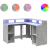 Birou cu lumini LED, gri beton, 130x130x91 cm, lemn prelucrat GartenMobel Dekor