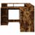 Birou cu lumini LED stejar fumuriu 130x130x91 cm lemn prelucrat GartenMobel Dekor