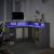 Birou cu lumini LED, gri sonoma, 130x130x91 cm, lemn prelucrat GartenMobel Dekor
