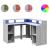 Birou cu lumini LED, gri sonoma, 130x130x91 cm, lemn prelucrat GartenMobel Dekor