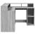 Birou cu lumini LED, gri sonoma, 130x130x91 cm, lemn prelucrat GartenMobel Dekor