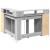 Birou cu lumini LED, gri sonoma, 130x130x91 cm, lemn prelucrat GartenMobel Dekor