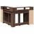 Birou cu lumini LED, stejar maro, 130x130x91 cm, lemn prelucrat GartenMobel Dekor