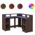 Birou cu lumini LED, stejar maro, 130x130x91 cm, lemn prelucrat GartenMobel Dekor