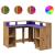 Birou lumini LED stejar artizanal 130x130x91cm lemn prelucrat GartenMobel Dekor