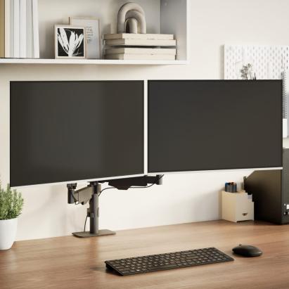 Braț monitor dublu pentru ecran max. 27 inch VESA 75/100mm 20kg GartenMobel Dekor