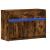 Dulap TV cu LED, stejar fumuriu, 91x34x61 cm, lemn prelucrat GartenMobel Dekor