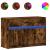 Dulap TV cu LED, stejar fumuriu, 91x34x61 cm, lemn prelucrat GartenMobel Dekor