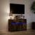 Dulap TV cu LED, stejar fumuriu, 91x34x61 cm, lemn prelucrat GartenMobel Dekor