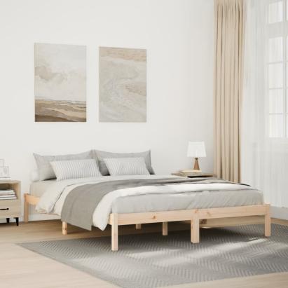Cadru pat foarte lung fără saltea, 140x220 cm, lemn masiv pin GartenMobel Dekor