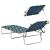 Șezlong pliabil cu copertină, imprimeu frunze, aluminiu GartenMobel Dekor