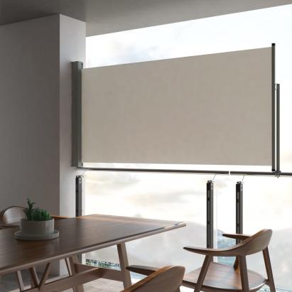 Copertină laterală retractabilă de terasă, crem, 120 x 300 cm GartenMobel Dekor