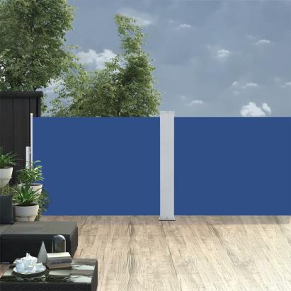 Copertină laterală retractabilă, albastru, 120 x 1000 cm GartenMobel Dekor