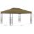 Pavilion cu șiruri de lumini LED, gri taupe, 3x4m GartenMobel Dekor
