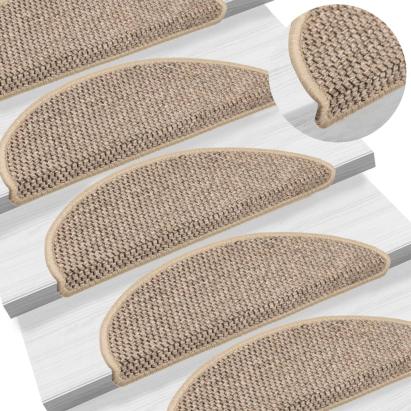 Covorașe scări autoadezive aspect sisal, 15 buc. bej 56x17x3cm GartenMobel Dekor