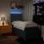 Pat box spring cu saltea, albastru, 90x190 cm, textil GartenMobel Dekor