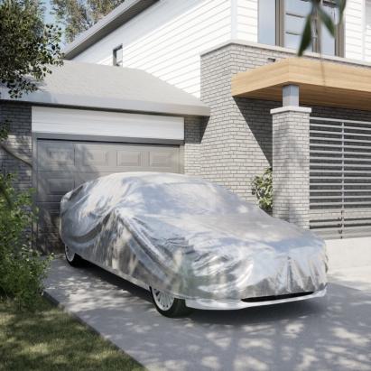 Husă auto Sedan, curele cu cataramă, complet, argintiu XL PEVA GartenMobel Dekor