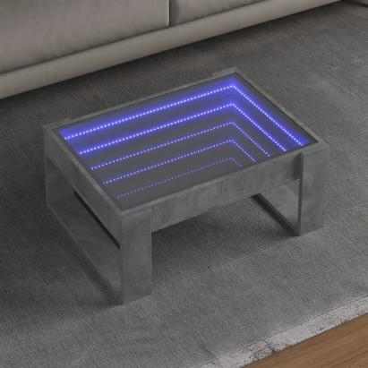 Măsuță de cafea cu LED infinity, gri beton, 70x53x30 cm GartenMobel Dekor