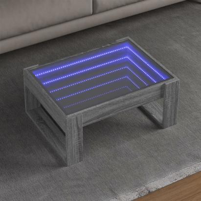 Măsuță de cafea cu LED infinity, gri sonoma, 70x53x30 cm GartenMobel Dekor