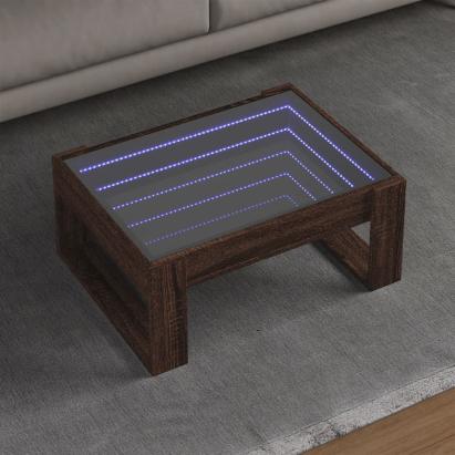 Măsuță de cafea cu LED infinity, stejar maro, 70x53x30 cm GartenMobel Dekor