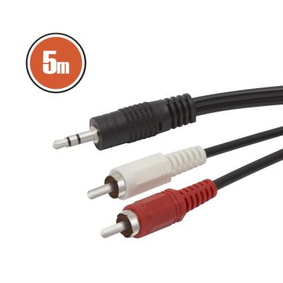 Cablu RCA / JACKfisa 2 x RCA-fisa 3,5 st JACK5,0 m Best CarHome