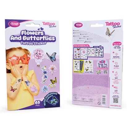 Set autocolante pentru tatuaje: fluturi și flori - 65 buc/pachet Best CarHome