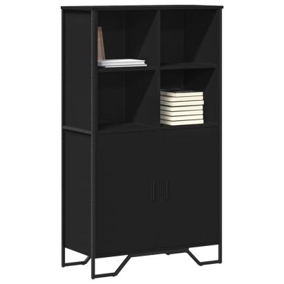 Dulap înalt, negru, 79,5x35,5x137,5 cm, lemn prelucrat GartenMobel Dekor