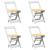 Set mobilier tip fluture Corona, pliabil 5 piese alb lemn pin GartenMobel Dekor