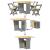 Set mobilier tip fluture Corona, pliabil 5 piese gri lemn pin GartenMobel Dekor