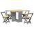 Set mobilier tip fluture Corona, pliabil 5 piese gri lemn pin GartenMobel Dekor