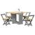 Set mobilier tip fluture Corona, pliabil 5 piese gri lemn pin GartenMobel Dekor