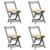 Set mobilier tip fluture Corona, pliabil 5 piese gri lemn pin GartenMobel Dekor