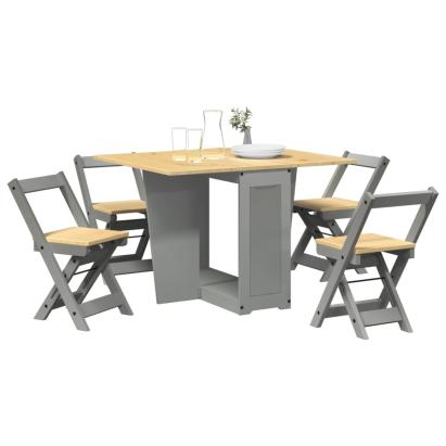 Set mobilier tip fluture Corona, pliabil 5 piese gri lemn pin GartenMobel Dekor