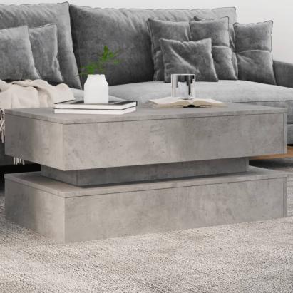 Măsuță de cafea cu lumini LED, gri beton, 90x50x40 cm GartenMobel Dekor