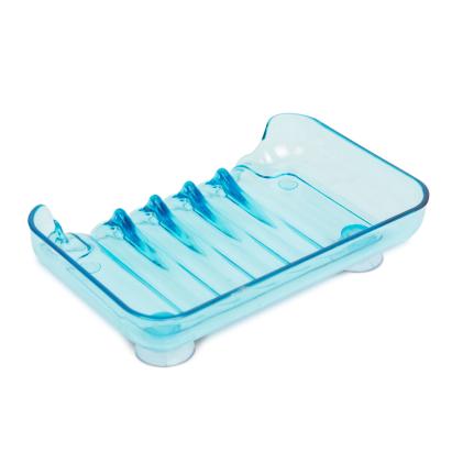 Săpunieră albastră cu ventuze - plastic - 13 x 10 x 3 cm - Family Best CarHome