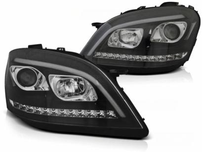 Faruri Tube Light Mercedes M-Class W164 (2005-2008) Negru cu Semnal Dinamic Performance AutoTuning