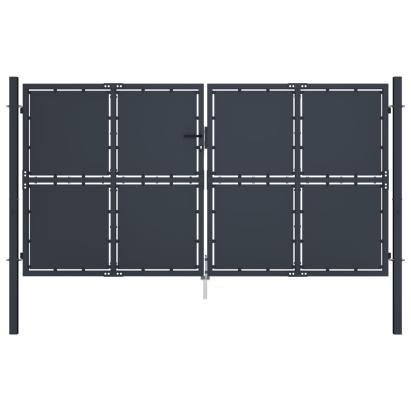 Poartă de grădină, antracit, 300 x 125 cm, oțel GartenMobel Dekor