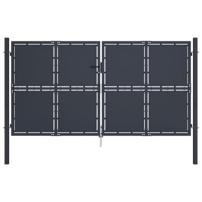 Poartă de grădină, antracit, 300 x 150 cm, oțel GartenMobel Dekor