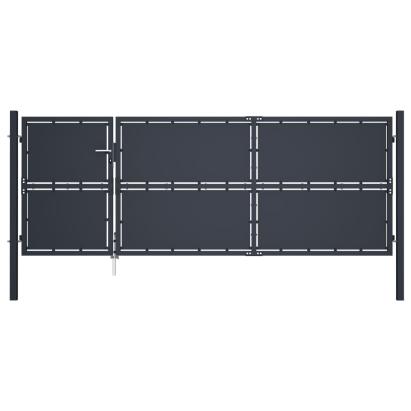Poartă de grădină, antracit, 350 x 125 cm, oțel GartenMobel Dekor